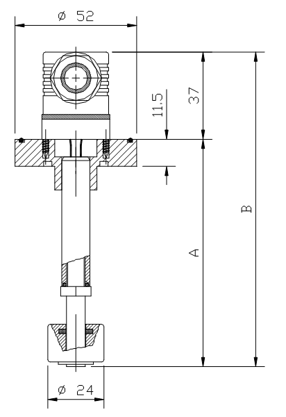 Elektrische niveaucontrole afmetingen