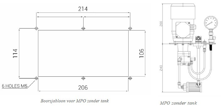 MPO zonder tank schets