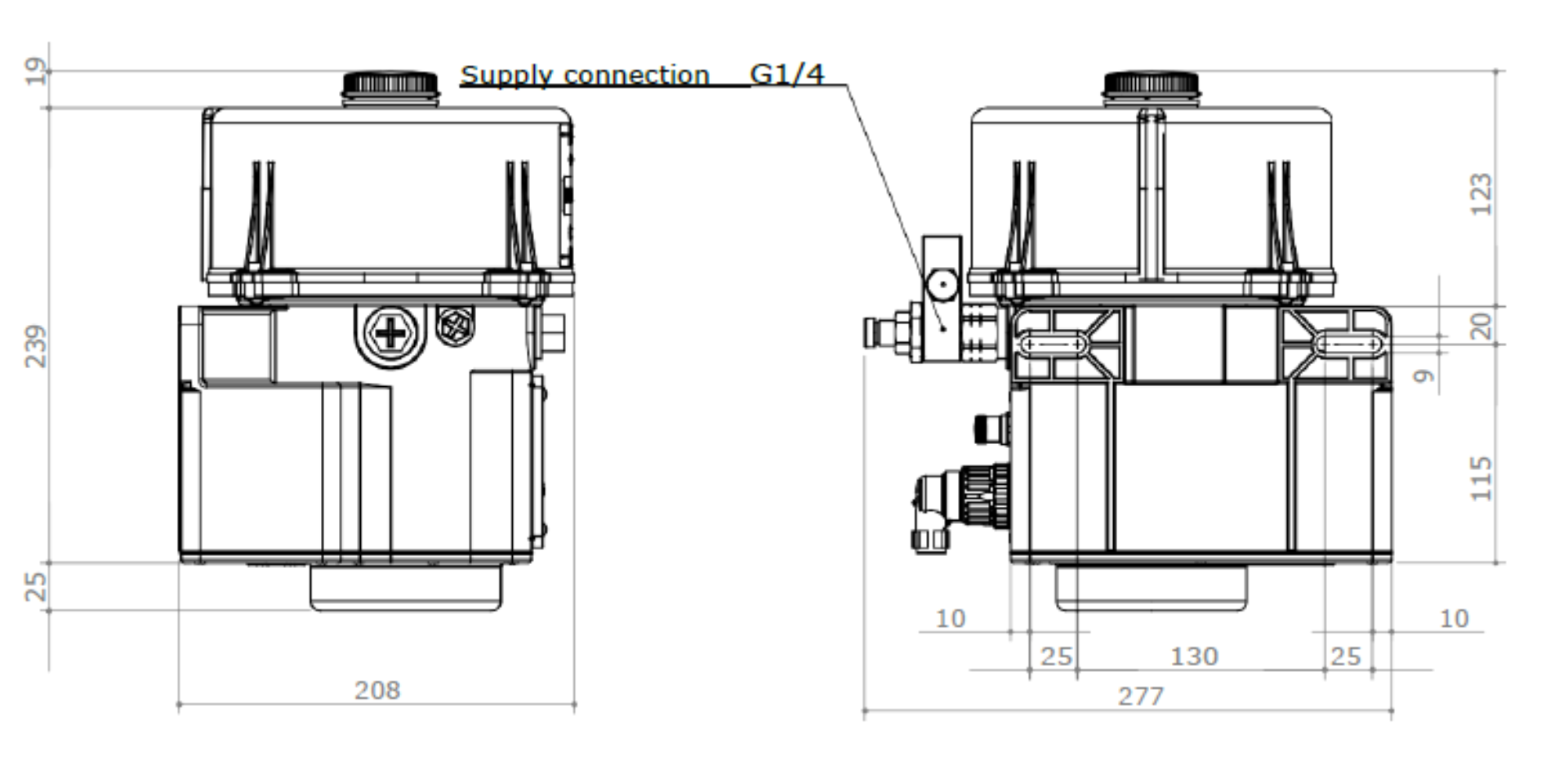 Afmetingen olie 2 L 115 AC