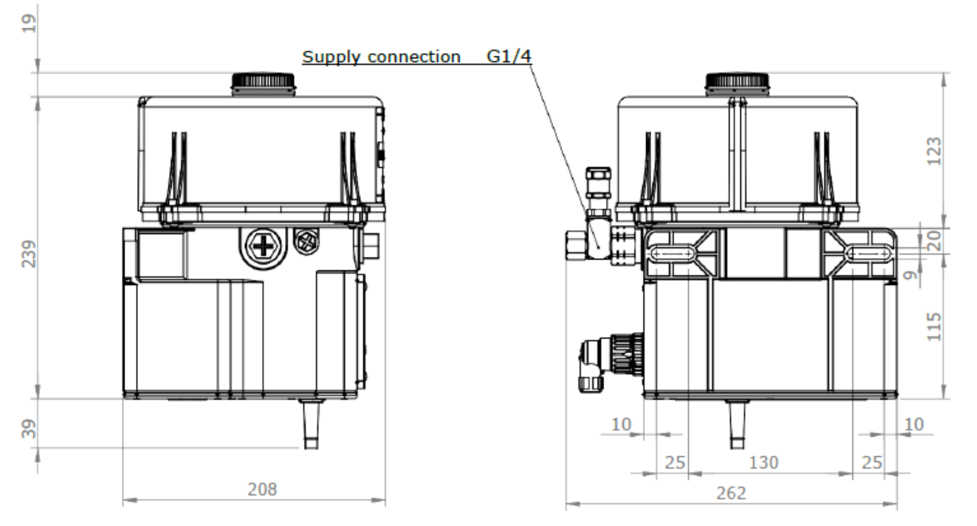 Afmetingen olie 2 L 24 AC