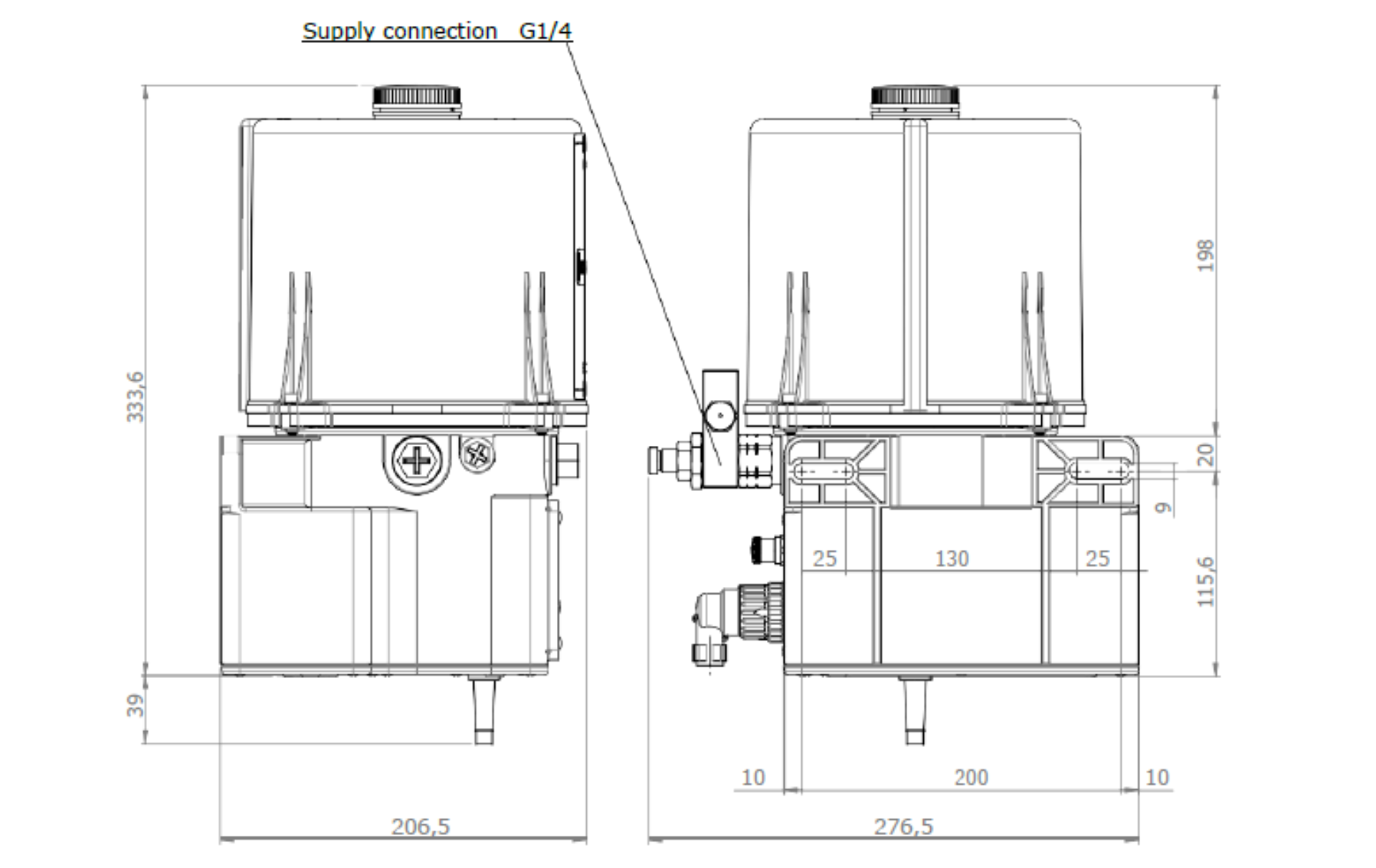 Afmetingen olie 4 L 24 AC